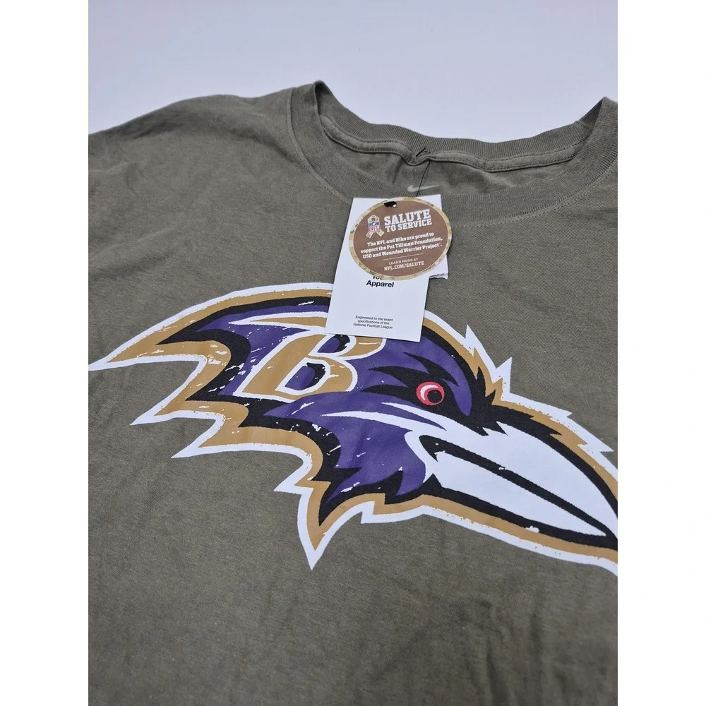 Baltimore Ravens Shirt Mens 2XL Green NFL Football Salute To Service Nike